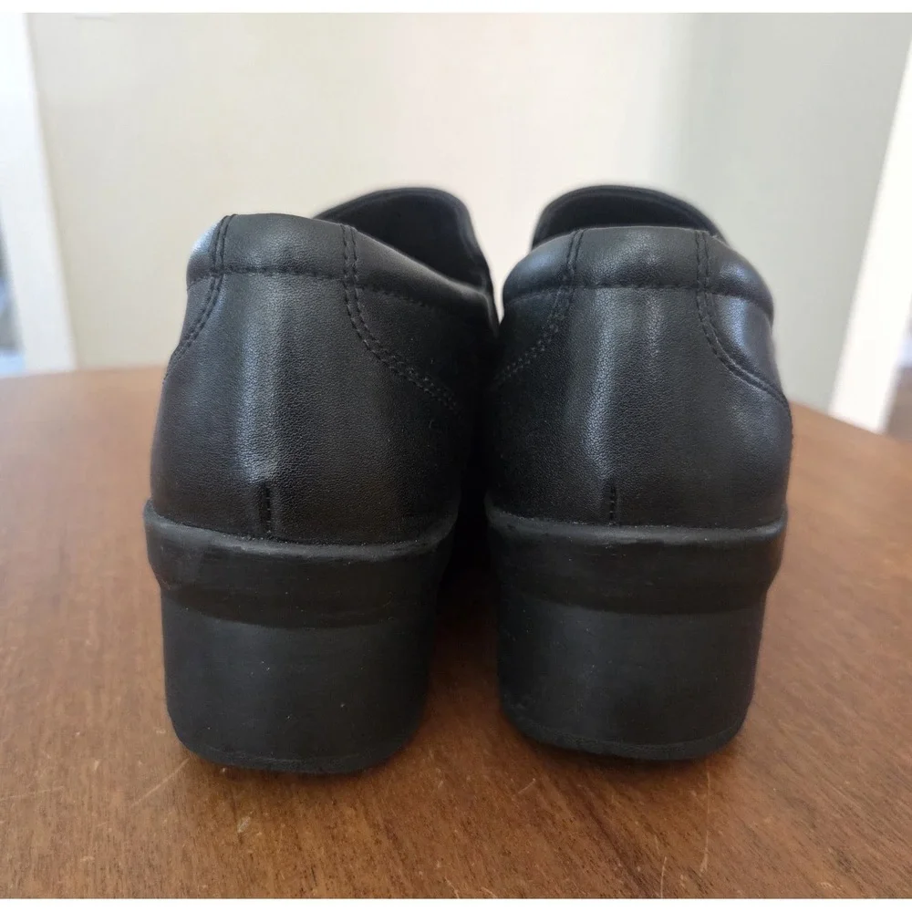 Clarks Suttyn Zip Wedge Shoes Women's 10 Leather Black Ultimate Comfort
